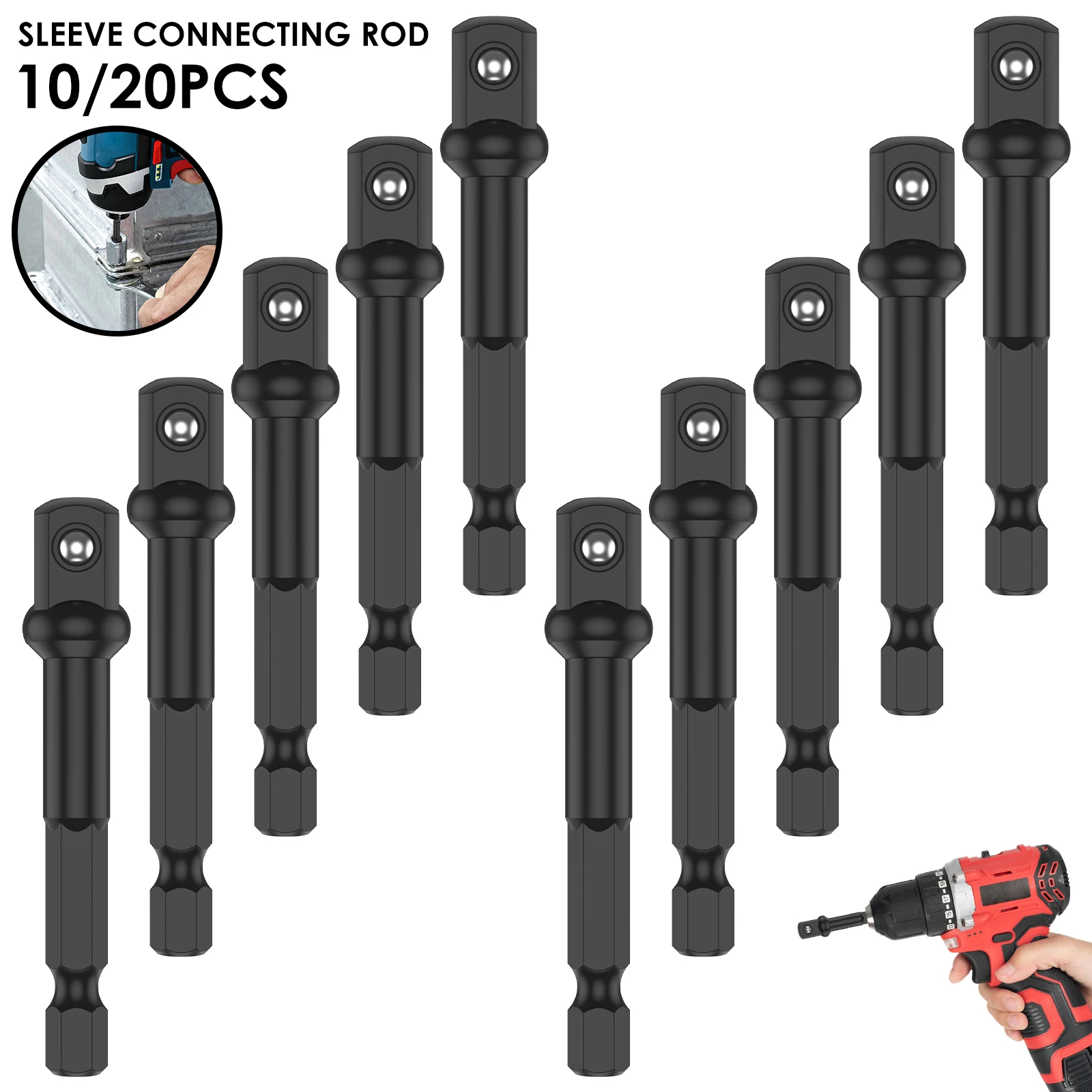 

10/20Pcs Square Socket Adapter 3/8inch Impact Socket Set Drive Converter For Impact Driver, Automotive DIY Socket Driver Bits