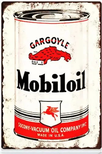 Жестяной знак 8x12 купить моторное масло Gargoyle от Mobile Oil co