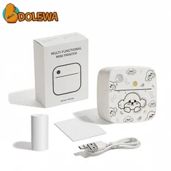 Dolewa D2 Bichon Mini Printer Portable Error Printer Use Thermal Paper Sticker Paper Label Maker Printer for Photo Printing