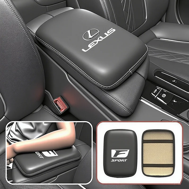 Funda para reposabrazos de coche Lexus, cojín, caja de reposabrazos, almohadilla protectora para Lexus F SPORT ES RX NX LS UX LM LX GX LC RZ IS CT GS RC HS SC LBX