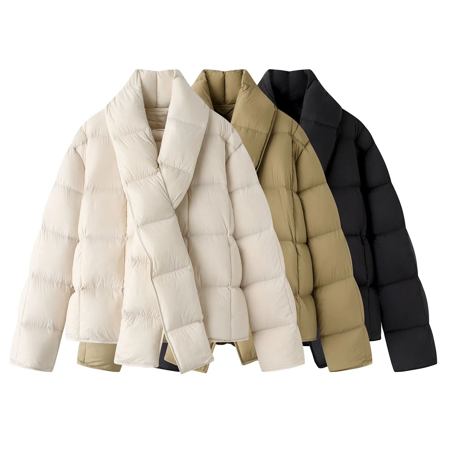 Winter New Women's Down Jacket Loose Scarf Collar Warm Windproof Jacket
