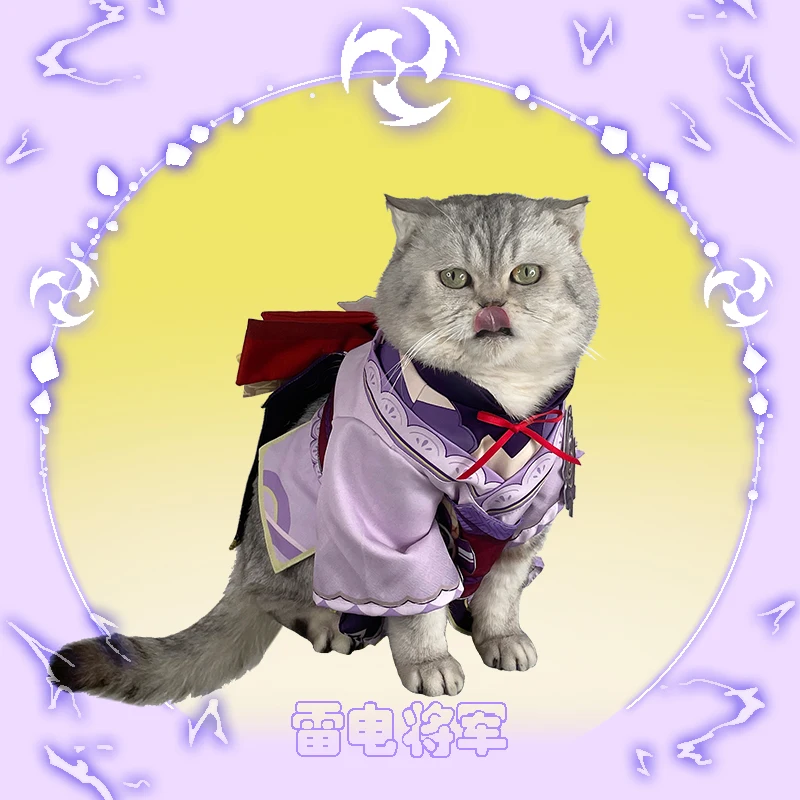 

Anime Genshin Impact Raiden Shogun Cute Little Cat Clothes Coat Cosplay Pet Supplies Accessories Costume Take Photo Props Dog