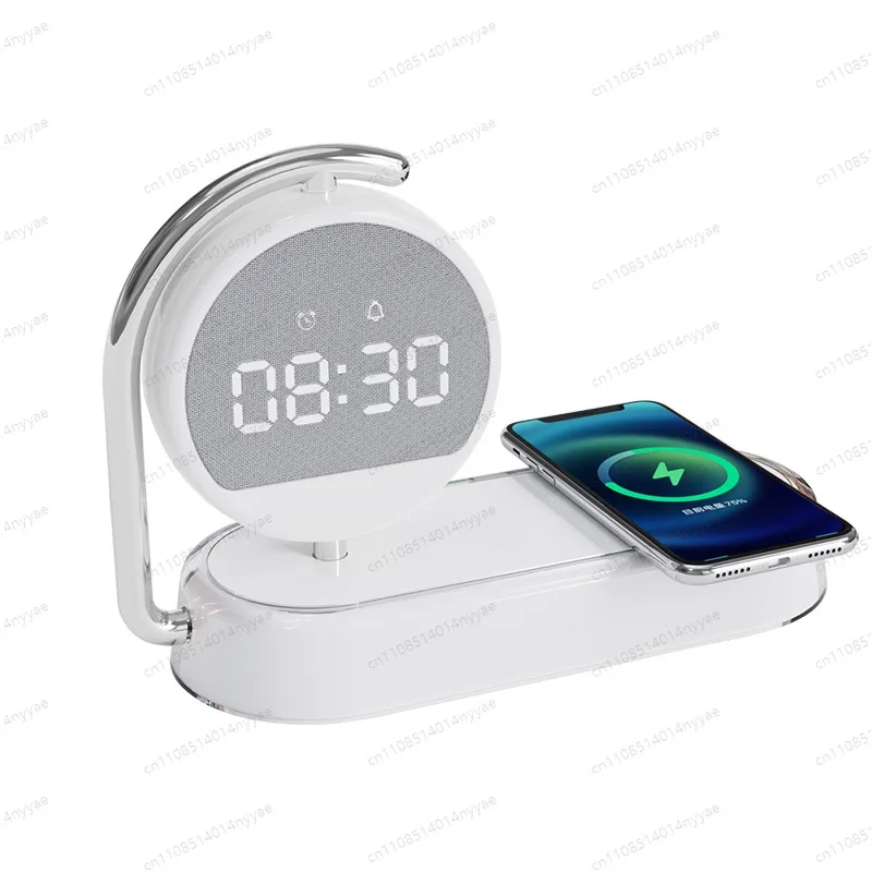 Wireless Charging Alarm Clock with Night Light - 3-in-1 Multifunctional Digital Clock & Phone Charger for Bedroom/Office