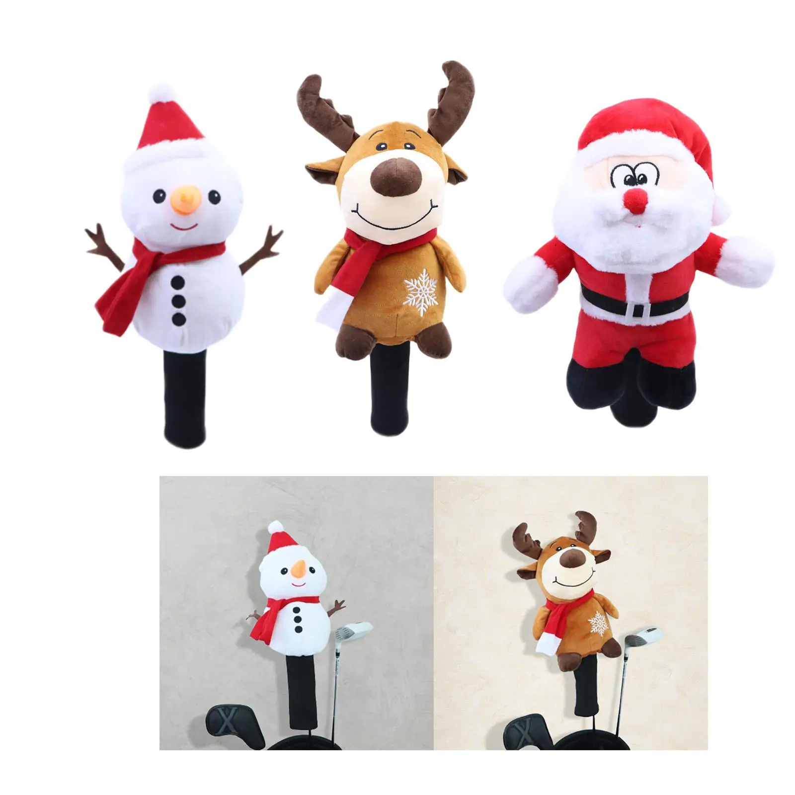 Christmas Golf Wood Headcover for No Wood 1 Giveaway Protective Sleeve