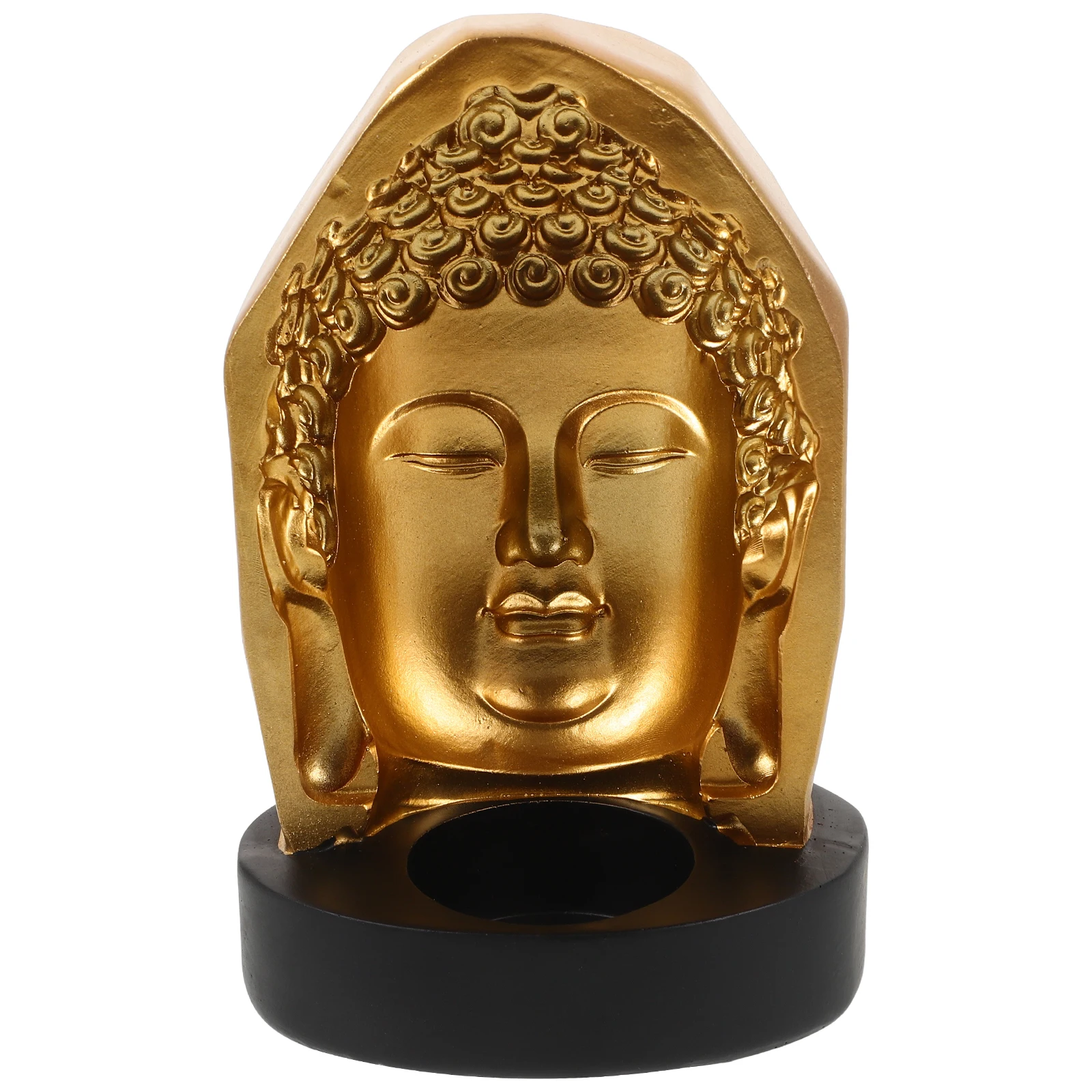 

Buddha Head Decorative Resin Desktop Tealight Home Buddha Statue Candlestick Holder Party Desktop Decor Gifts Retro Craft