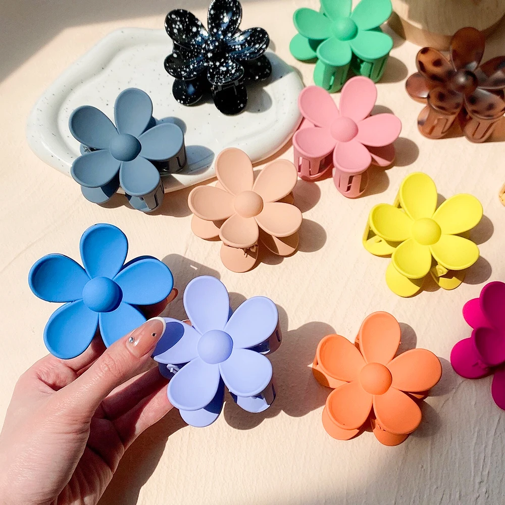 Flower Shape Hair Claw Clip para Mulheres e Meninas, Coreano Presilha, Crab Hair Clips, Ponytail Hairpins, Acessórios de Banho 2024