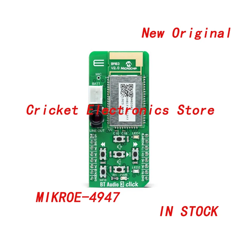 MIKROE-4947 BM83 Bluetooth RF mikroBUS™ Click™ Platform Evaluation Expansion Board