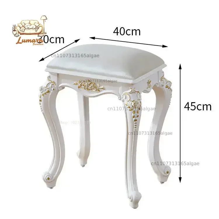 European American style dressing stools makeup stool soft small square Ottomans household chairs princess bedroom nail stools