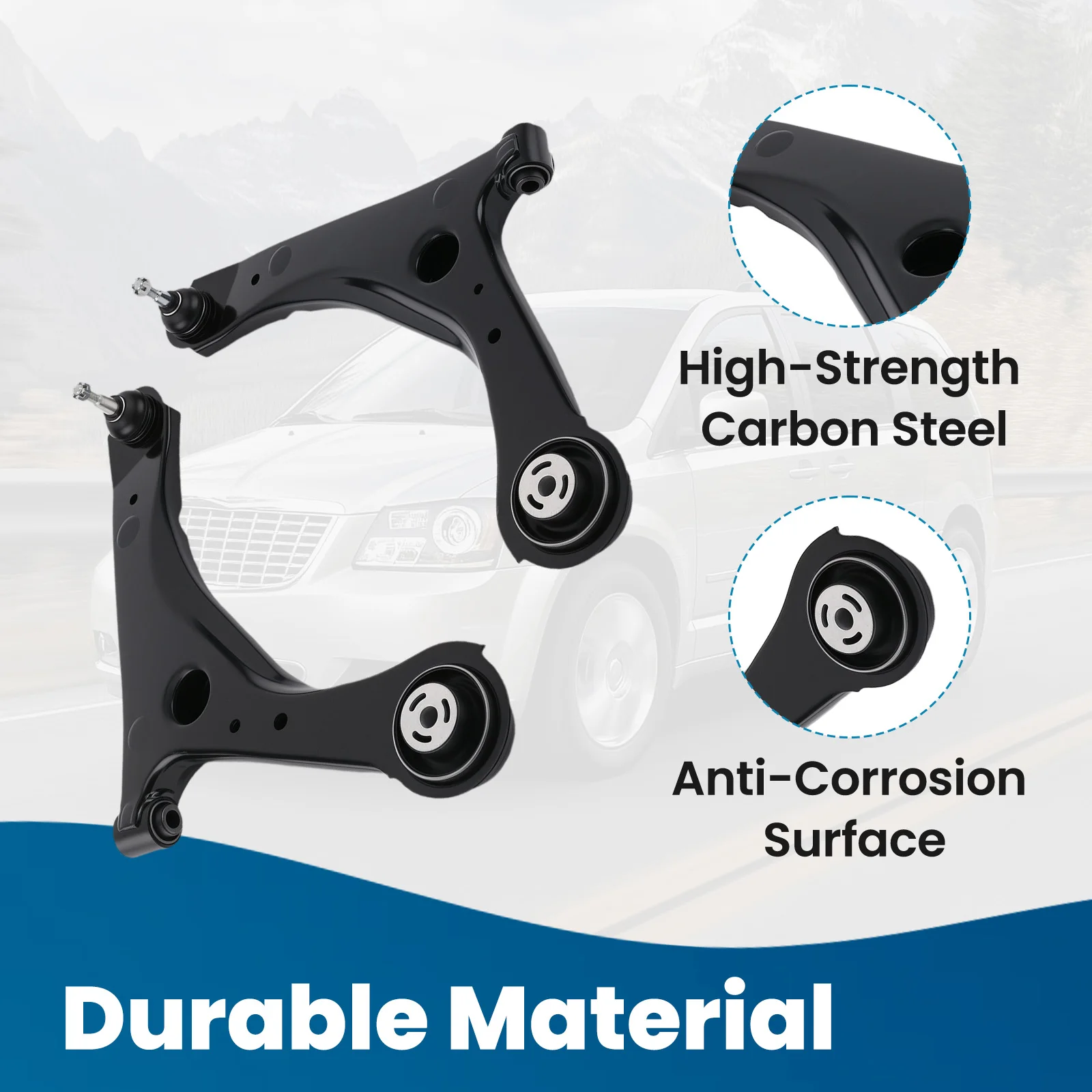Front Lower Ball Joint Control Arm Tie Rod For Town & Country Grand Caravan 08- 4743669AA 4766910AE 4766910AG