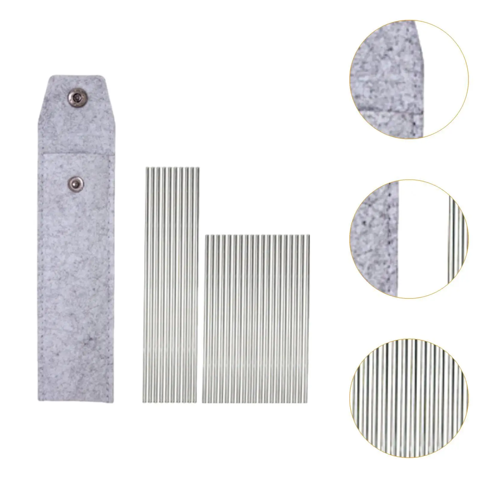 دبابيس من الفولاذ المقاوم للصدأ لمستلزمات الحياكة والحياكة وقضبان الكروشيه المربعة مع حقيبة تخزين