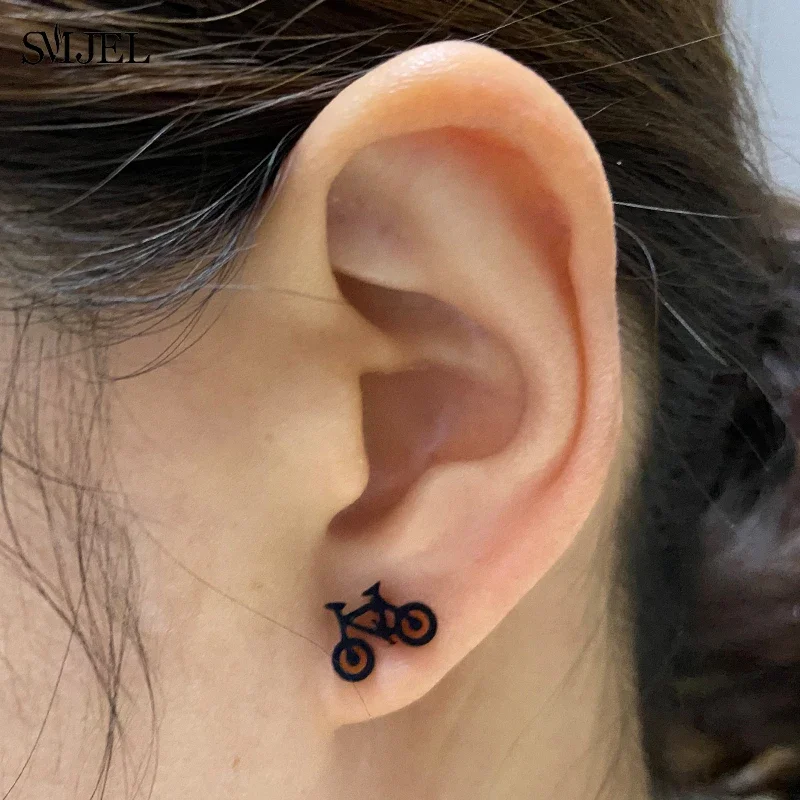 3Pcs/lot Multiple Mini Stainless Steel Earrings Women Geometric Heart Round Earings Triangle Ear Studs Punk Jewelry Wholesale