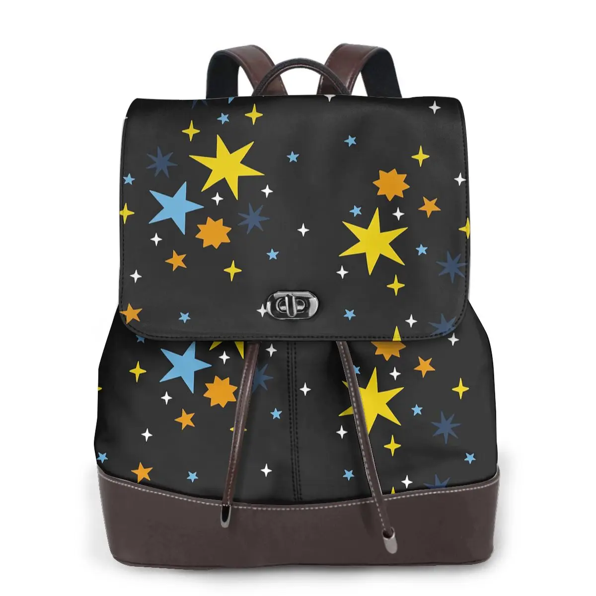 Subtle Aroace Pride Stars (orange And Blue Flag) Bookbag School Student Bags Hiking Travel Daypack for Women Derma Backpack