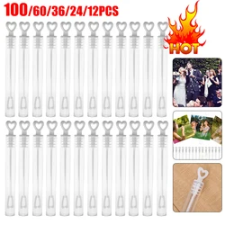 12-100Pcs Love Heart Wand Tube Bubble Soap Bottle Wedding Gifts for Guests Birthday Party Decoration Empty Bubble Bottles