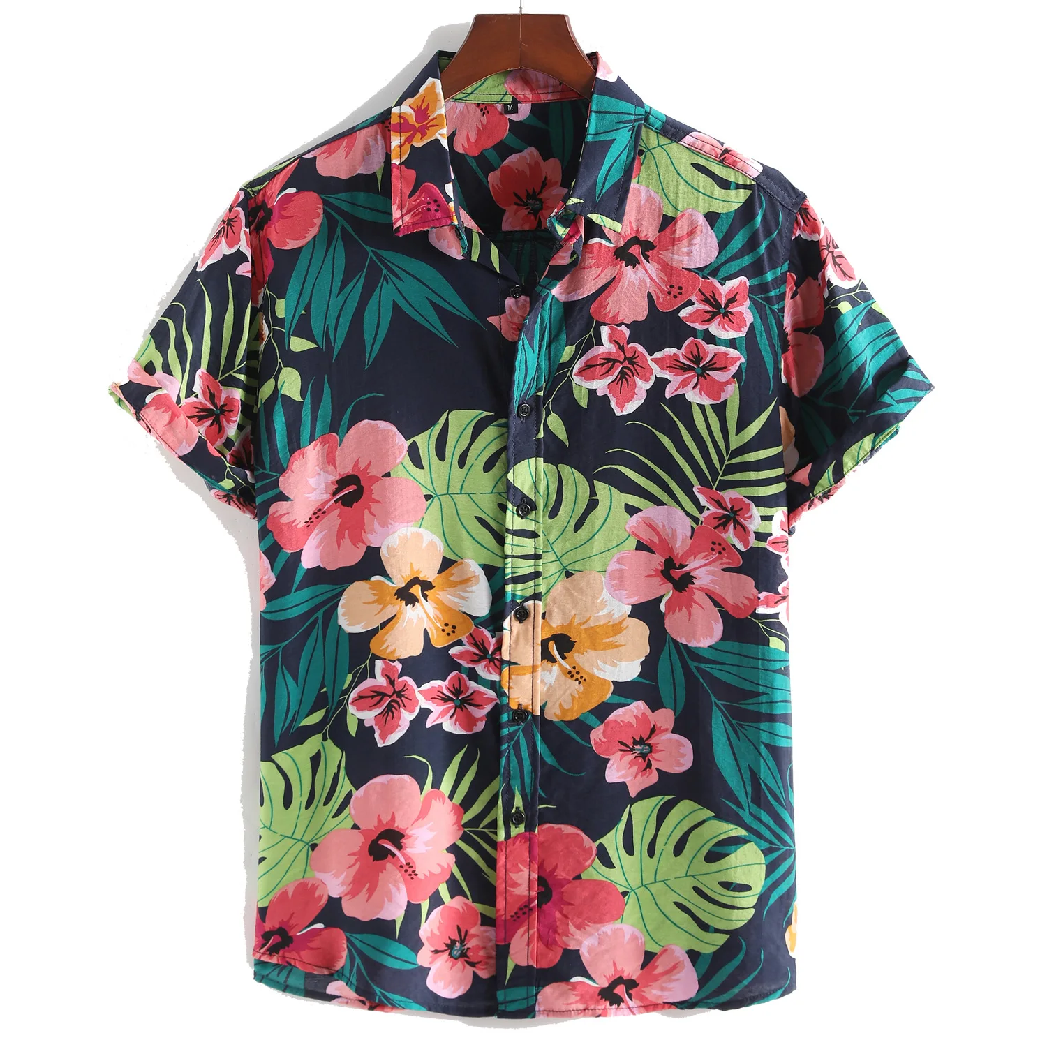 

Men 2023 Summer Short Sleeve Flowers Beach Shirts Mens Holiday Party Vacation Clothing Print Hawaiian Casual T Shirt MY662