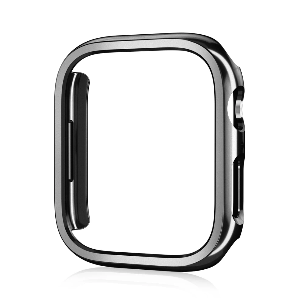 For Apple Watch 45mm 41mm 38mm 42mm 40mm 44mm Plated Skeleton Cover Hard PC Bumper Case Frame for IWatch SE 9 8 7 6 5 4 3 Case