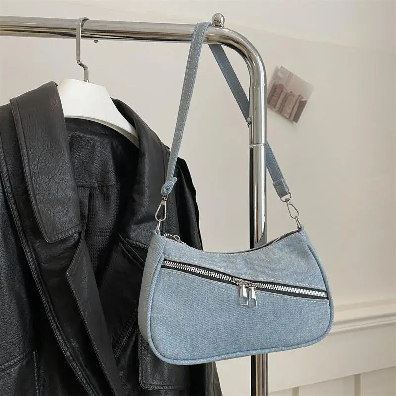 2024 New Women Bag Korean Fashion Denim Shoulder Bag Handbag Purse Girls Bag Office Lady