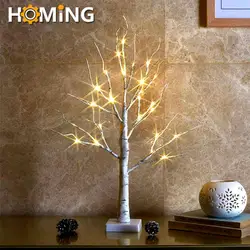 LED Tree Lights Copper Wire Lights Glowing Ambient Modeling Lamp Christmas Birch White Tree Home Room Decoration Lantern Remote