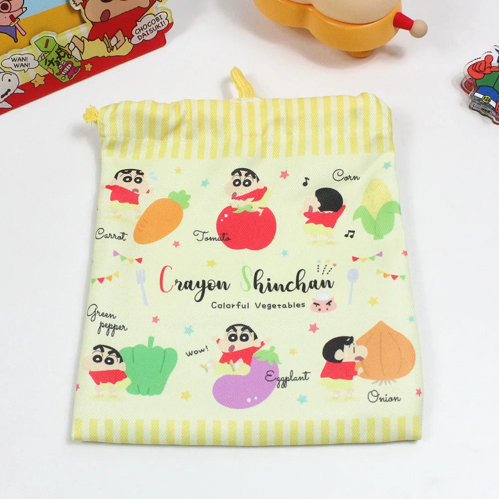 Bolsa con cordón de crayón de dibujos animados Shin-Chan, paquete de gran capacidad de Anime Kawaii, bolsas de almacenamiento de artículos de tocador y cosméticos de viaje para mujer