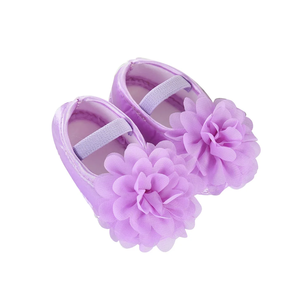 1 زوج طفل الفتيات أحذية الدانتيل سرير عدم الانزلاق وحيد الأرجواني الوليد طفل رضيع ربيع الخريف طفل الفتيات الأحذية وحيد