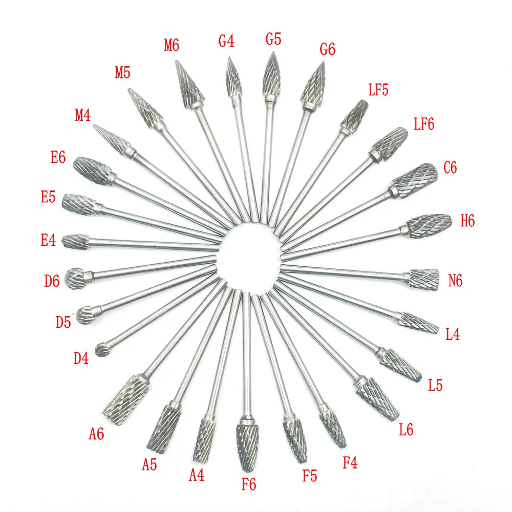 1pcs Tungsten Steel Carbide Bur Cutter Rotary Tool Burr Double Diamond Cut Rotary Dental Polishing Tools 2.35x6mm