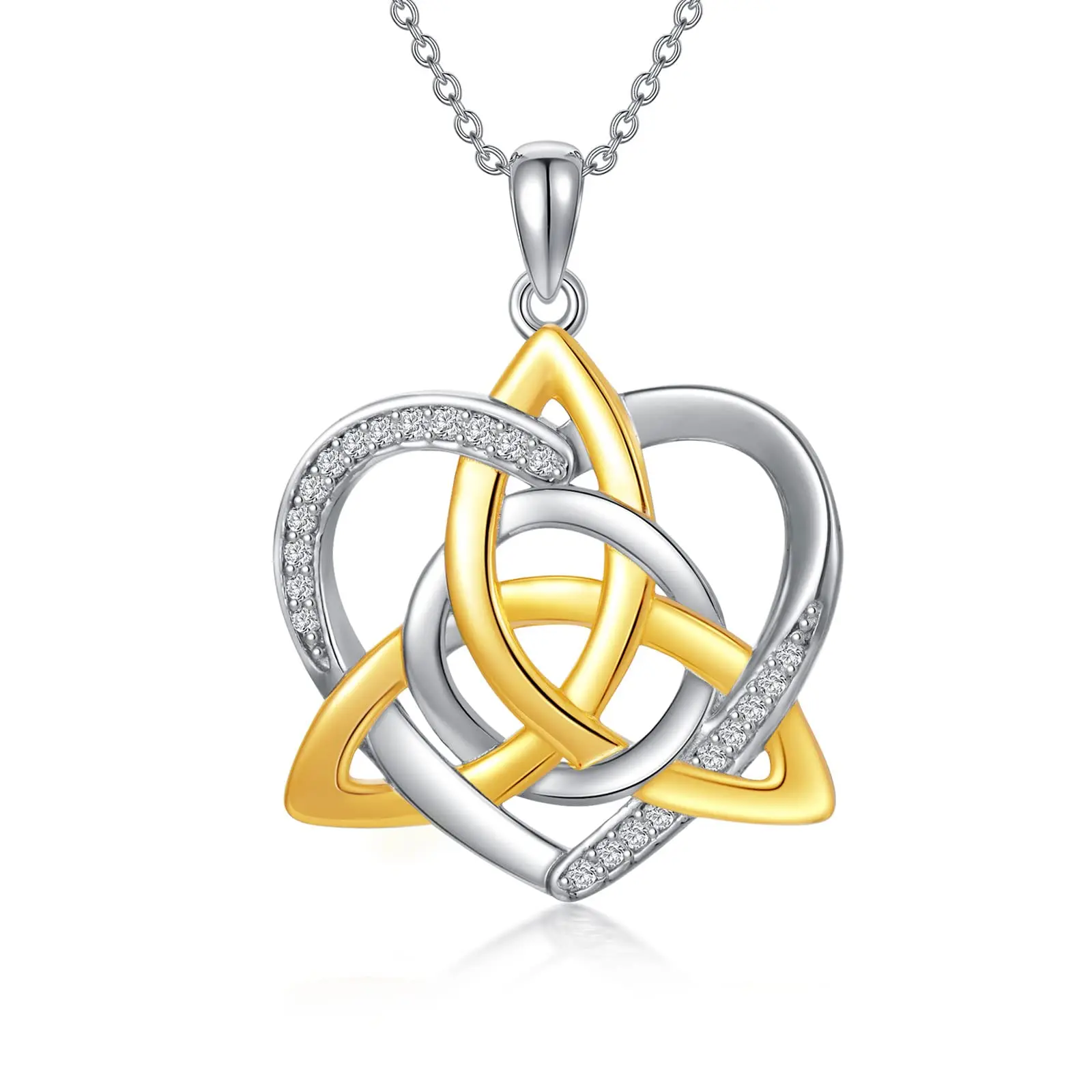 

YFN 14K Yellow Gold Nature Diamond Heart Necklace for Women Real Gold Infinity Heart Pendant Necklaces Fine Jewelry Gifts