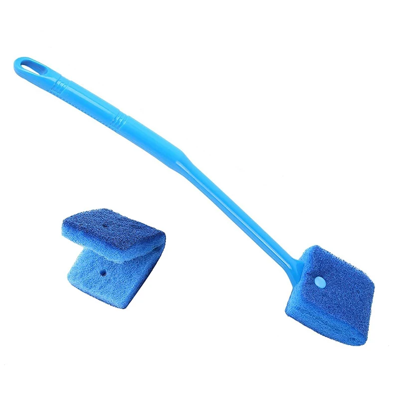 Blue Fish Tank Glass Plant Cleaning Brush Floating Cleaning Window Algae Scraping Sponge Aquarium Fish Tank Clean Tool 40*6.5cm