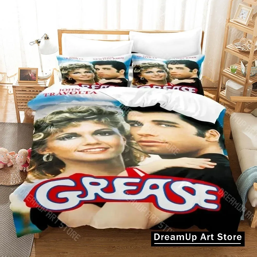 

3D Print Grease Bedding Set Boys Girls Twin Queen King Size Duvet Cover Pillowcase Bed boys Adult Home Textileextile