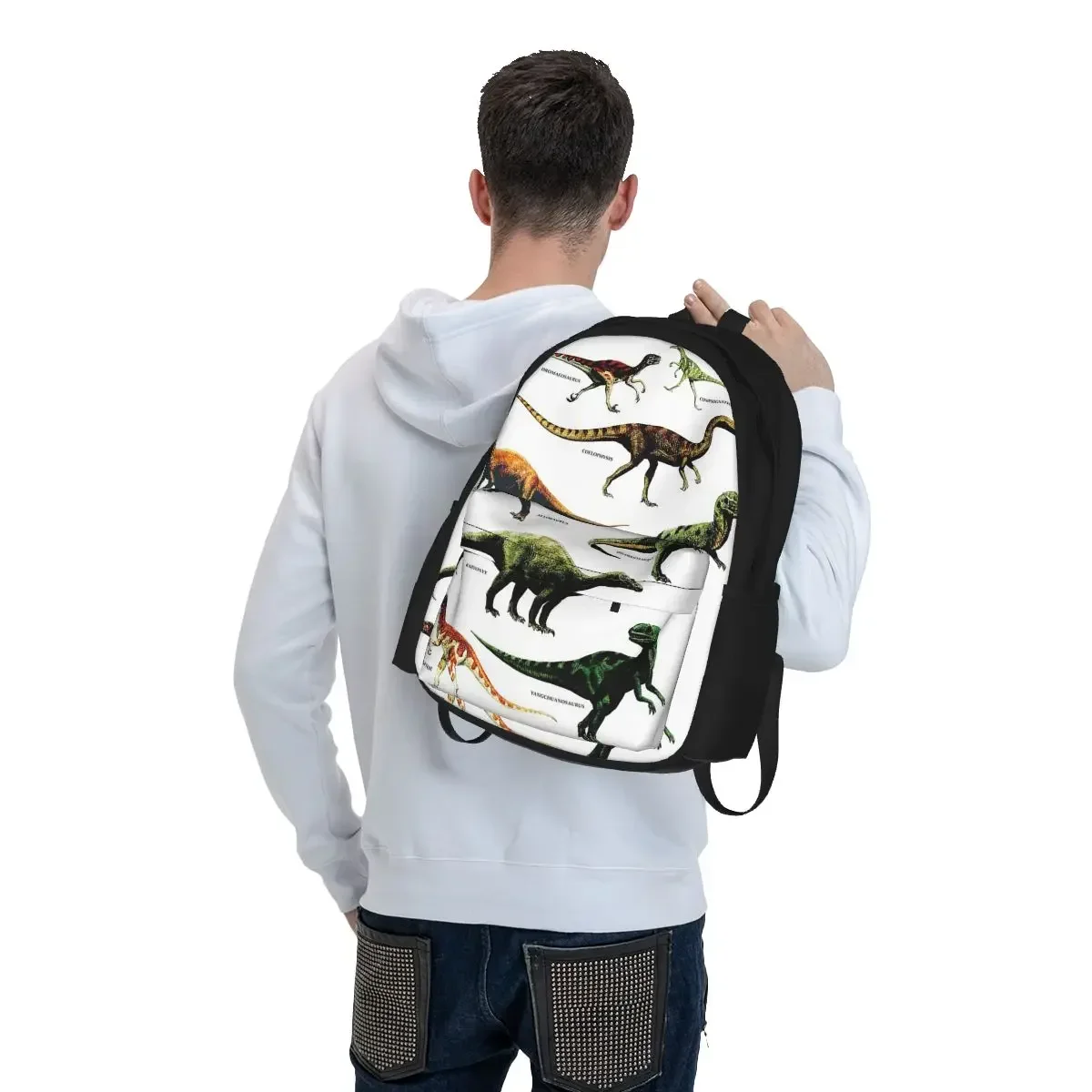 DINOSAUR SPECIES VINTAGE RETRO 80s DINO DINOSAURS Backpacks Boys Girls Bookbag School Bags Rucksack Laptop Rucksack Shoulder Bag