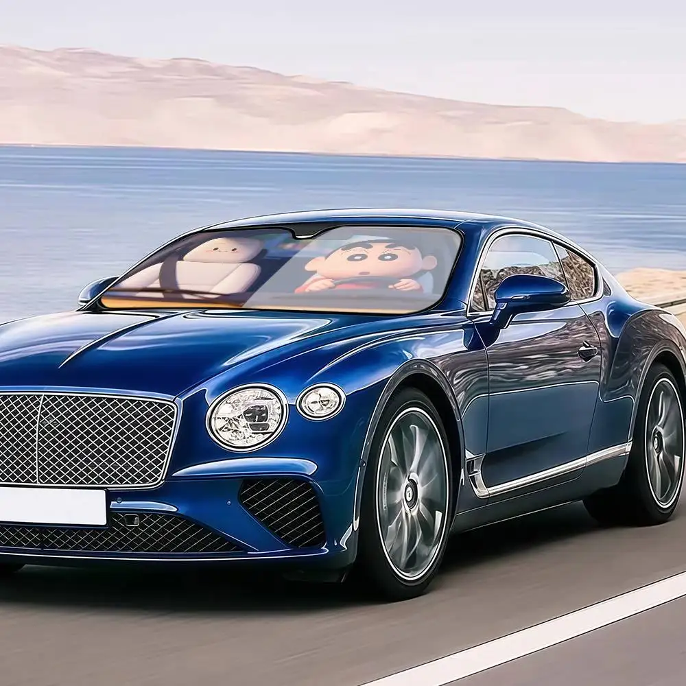 FNNY-drive-Shin-chan Crayon  Car Sunshade Curtains Windshield Anti-UV Protection Front Sun Shade Cooling Protector