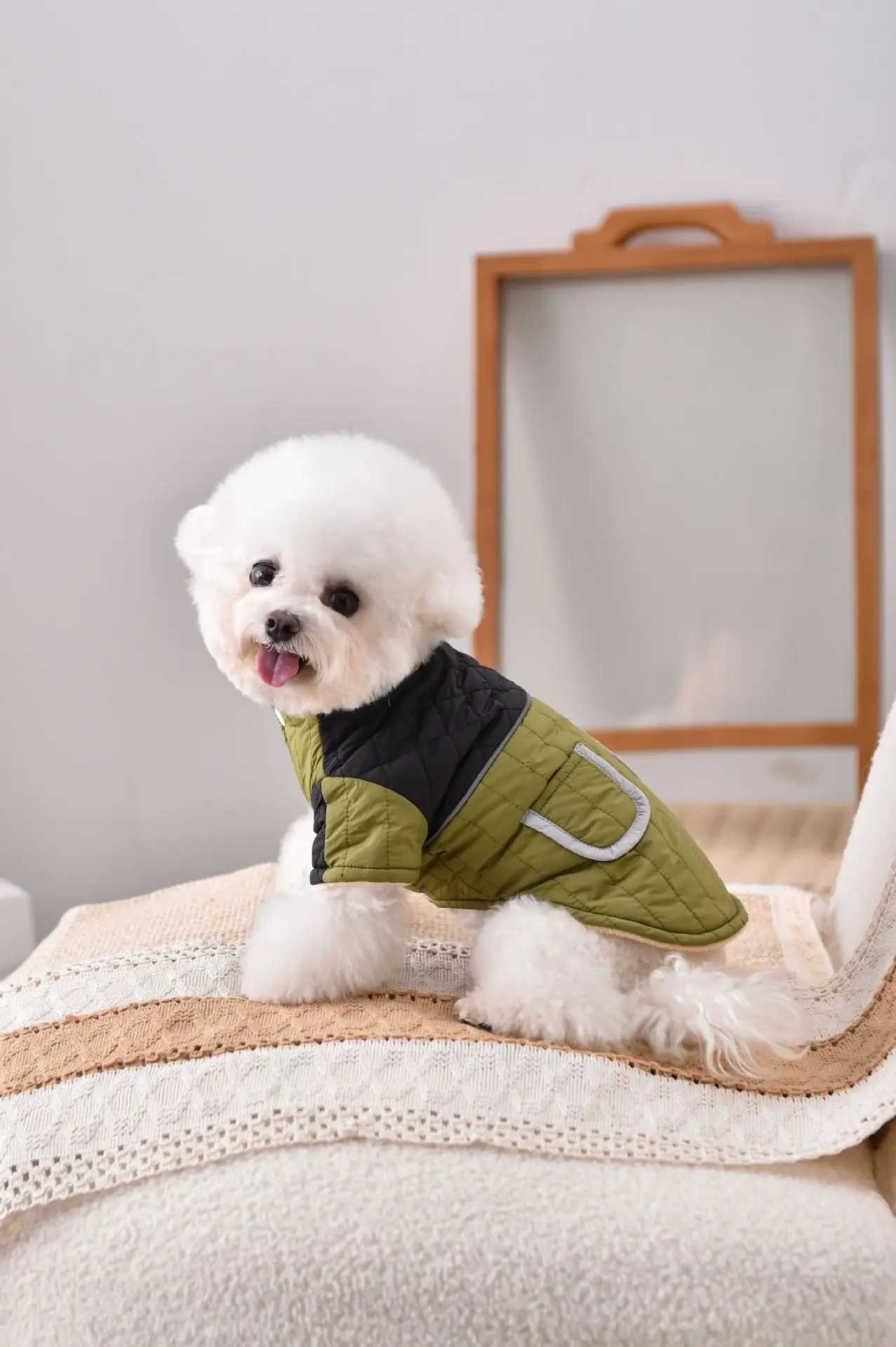 Winddichtes Mantel- und Mützen-Set für französische Bulldogge, Hundekleidung, Sweatshirt, Haustier-Outdoor-Outfit, Jacke, XS, 4XL, Katze, Chihuahua, Möpse – Detail 9