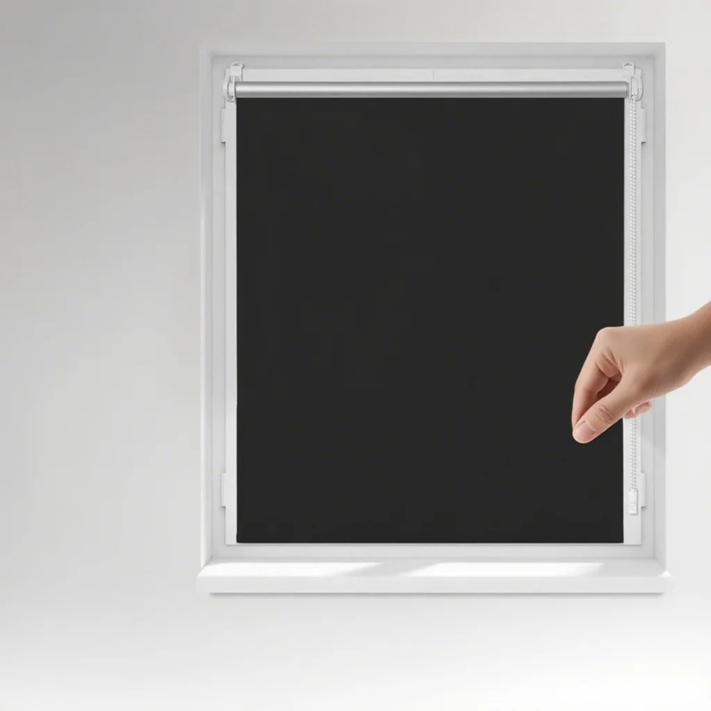Pare-soleil à rouleau bloquant la lumière complète, conception à l'argent pour la réduction de la chaleur, la résistance aux UV et la confidentialité totale (usage domestique/commercial)