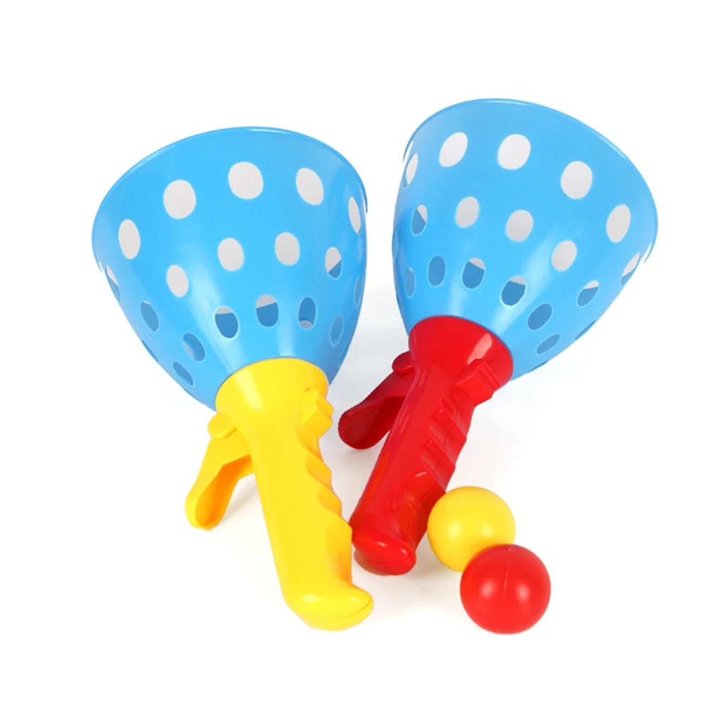 Double Toss Ball Set Helles buntes Fangspiel Bounce Ball Spielen im Freien Kinder Elterninteraktion Geschenk für Kinder