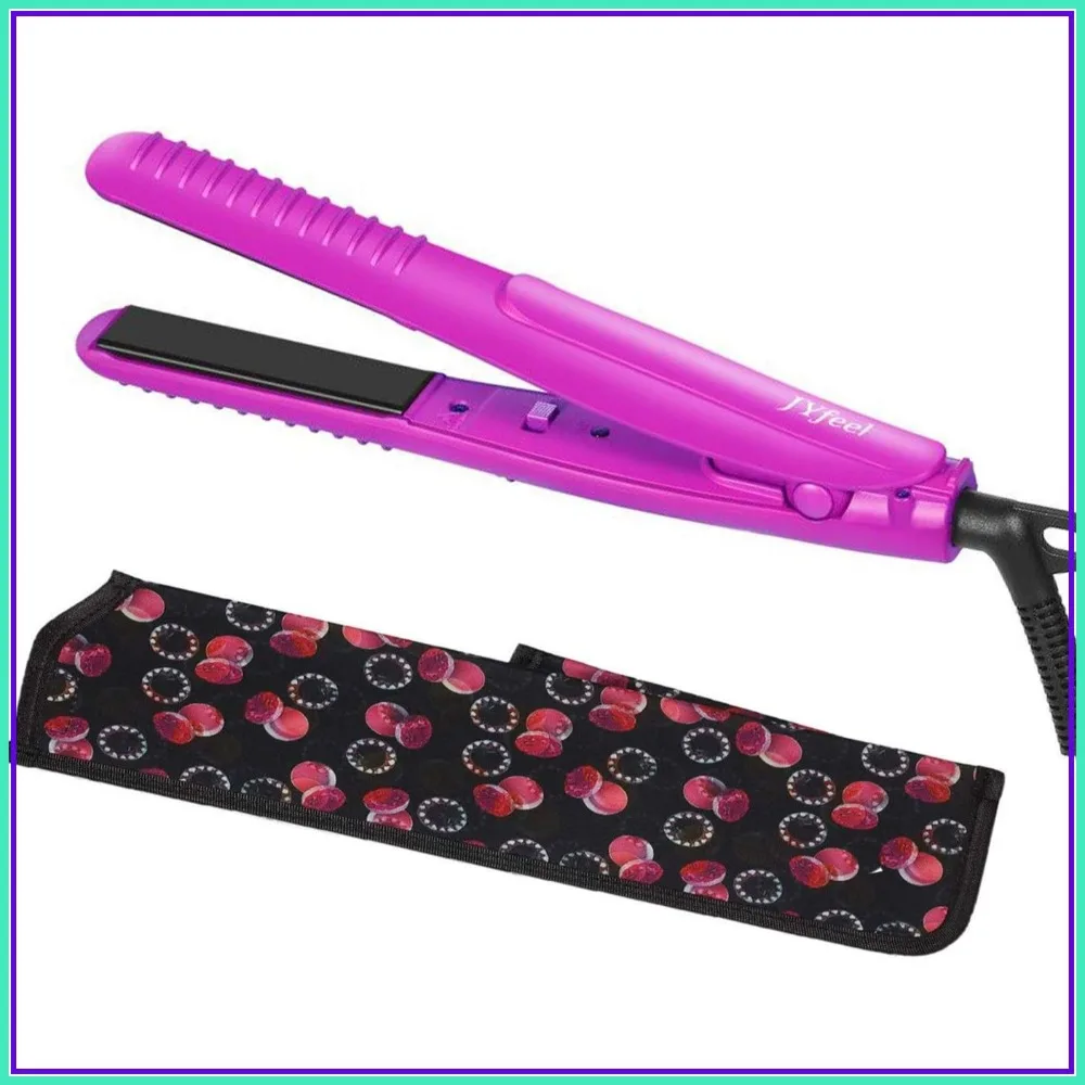 

Mini Travel Flat Iron, 2/3 inch, Ceramic Tourmaline, Dual Voltage, Instant Heat Up to 430°F, with Travel Case