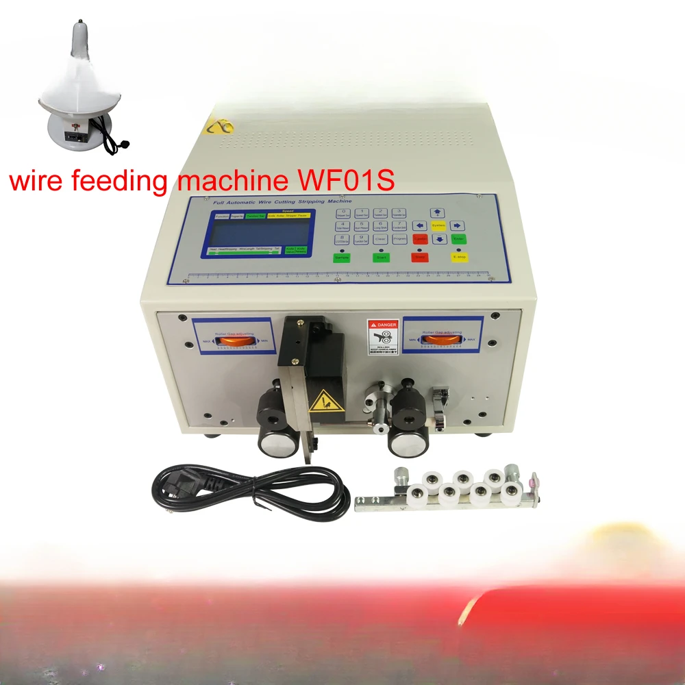 For SWT508C Computer Wire Peeling Striping Cutting MACHINE with Electric Wire Feeding Machine WF01S for Terminal Machine