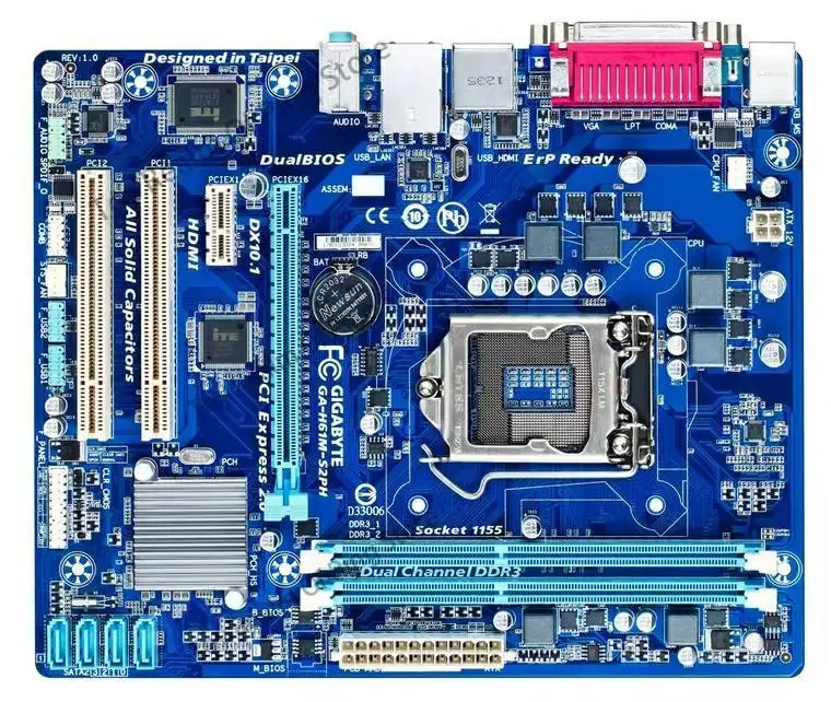 H61 Motherboard H61M-S2PH 1155 pin motherboard all solid state HDMI with PCI