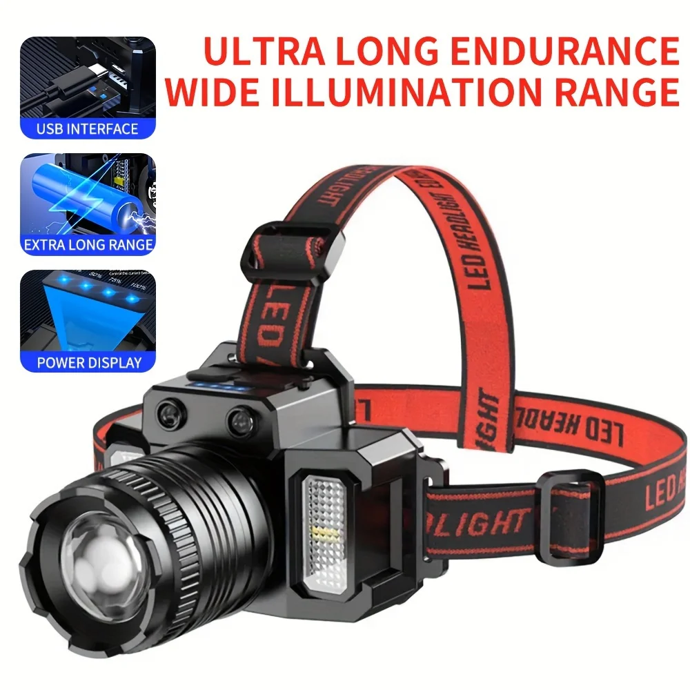 Simulation Camera Rechargeable Headlamp Super Bright Induction Led Headlamp Waterproof Camping Mobile Power Bank Outdoor Fishing