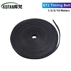 1m/2m/5m/10m/lot GT2-6mm Open Timing Belt Width 6mm GT2 Belt Rubber Aramid Fiber Cut to Length for 3D Printer Wholesale