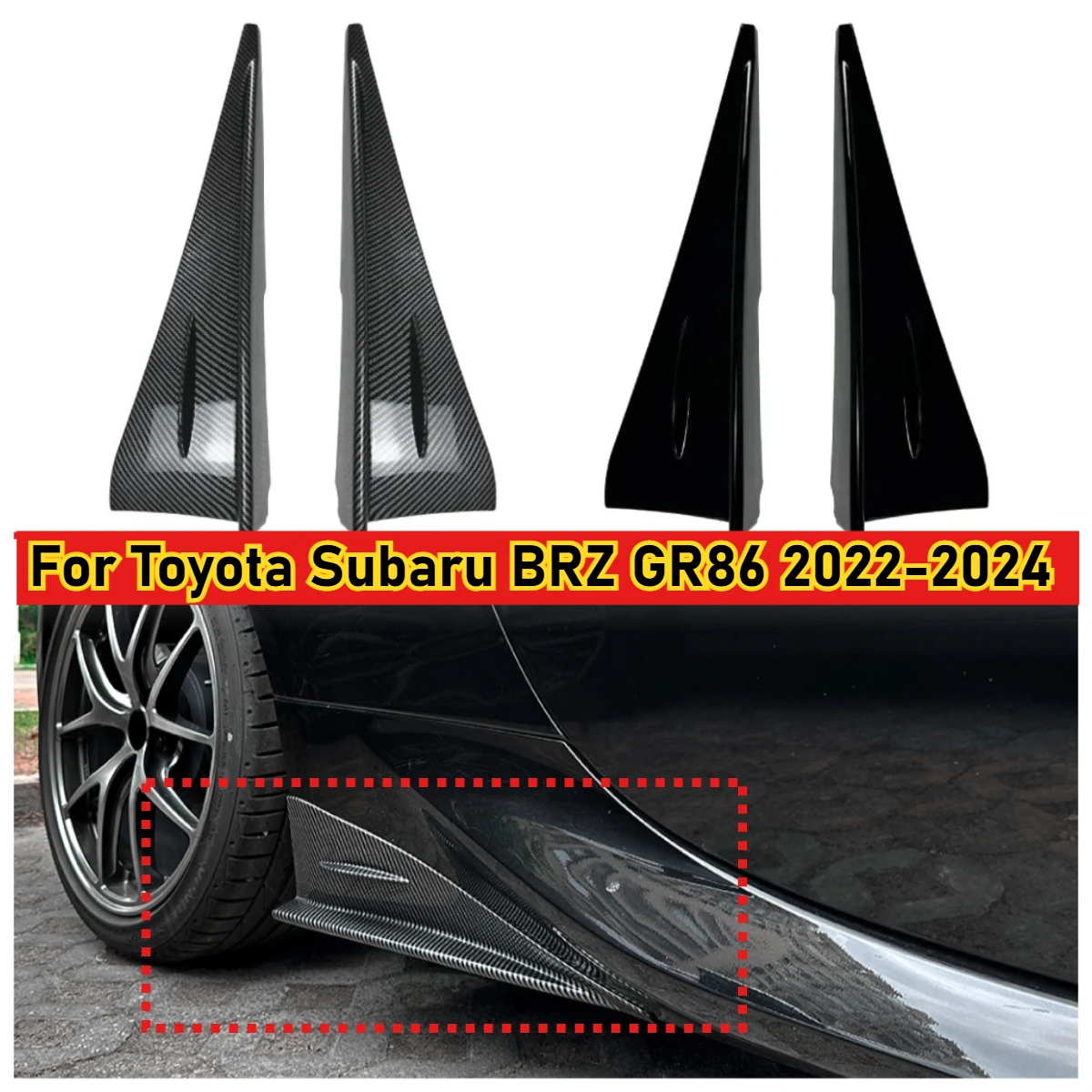 

Car New For Toyota Subaru BRZ GR86 2022-2024 Side Skirt Extensions Diffuser Aero Kit Exterior Styling Body Kit Car Exterior Acce