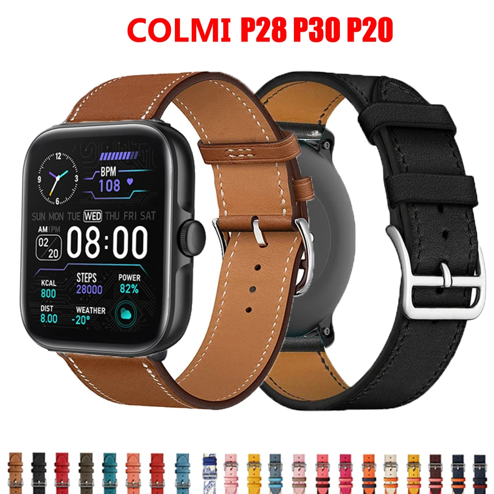 

Leather Band for COLMI P28 Plus P20 Smart Wristband Quick Releas Strap for COLMI P20 Plus Correa Bracelet Watches Accessories