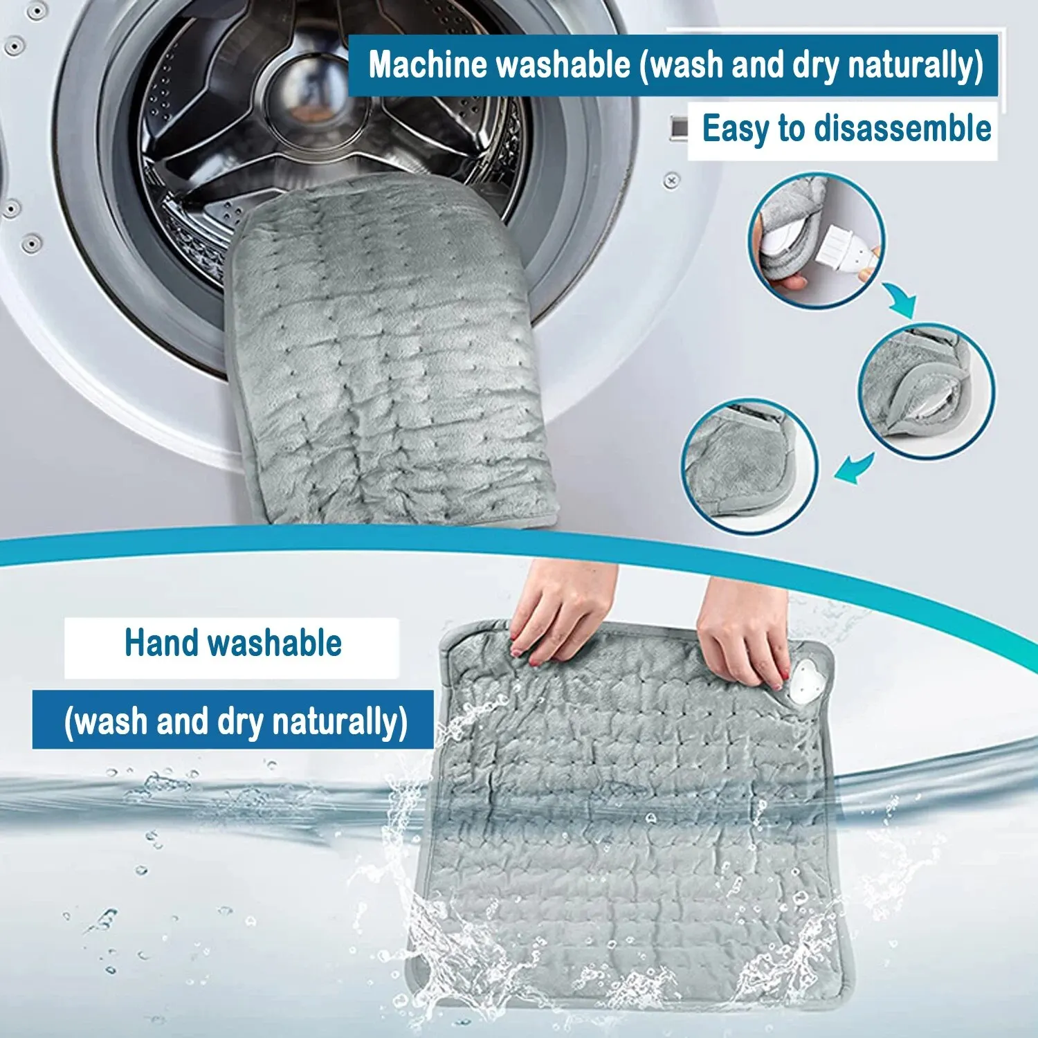 جهاز تدفئة قدم كهربائي ساخن ، وسادة تسخين سريعة ، جهاز حماية من الحرارة الزائدة ، قابل للغسل للمنزل والمكتب ، 6 إعدادات حرارة