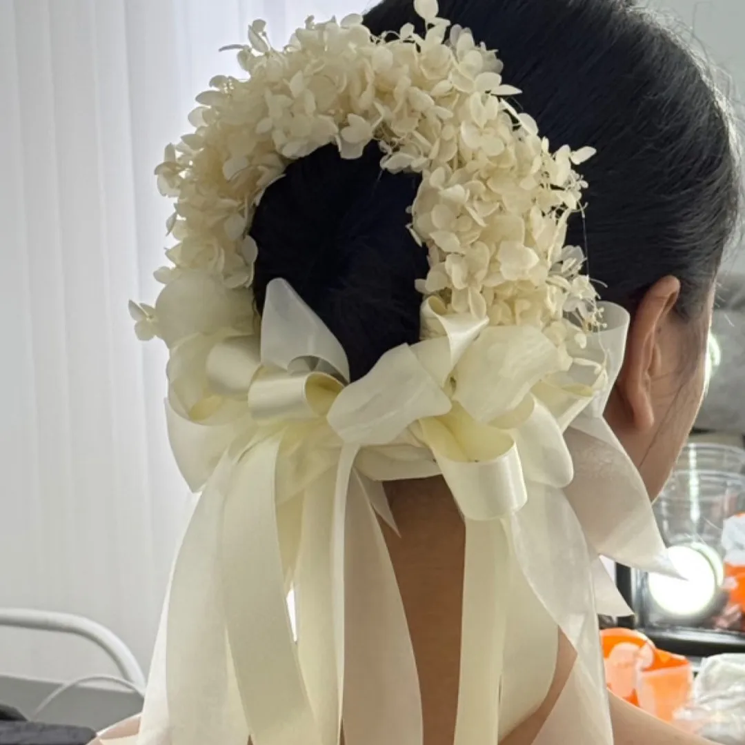新作ブライダルヘッドドレスガーランド-森系スーパーフェアリーヘッドフラワーヘッドバンド-ウェディングヘアアクセサリー