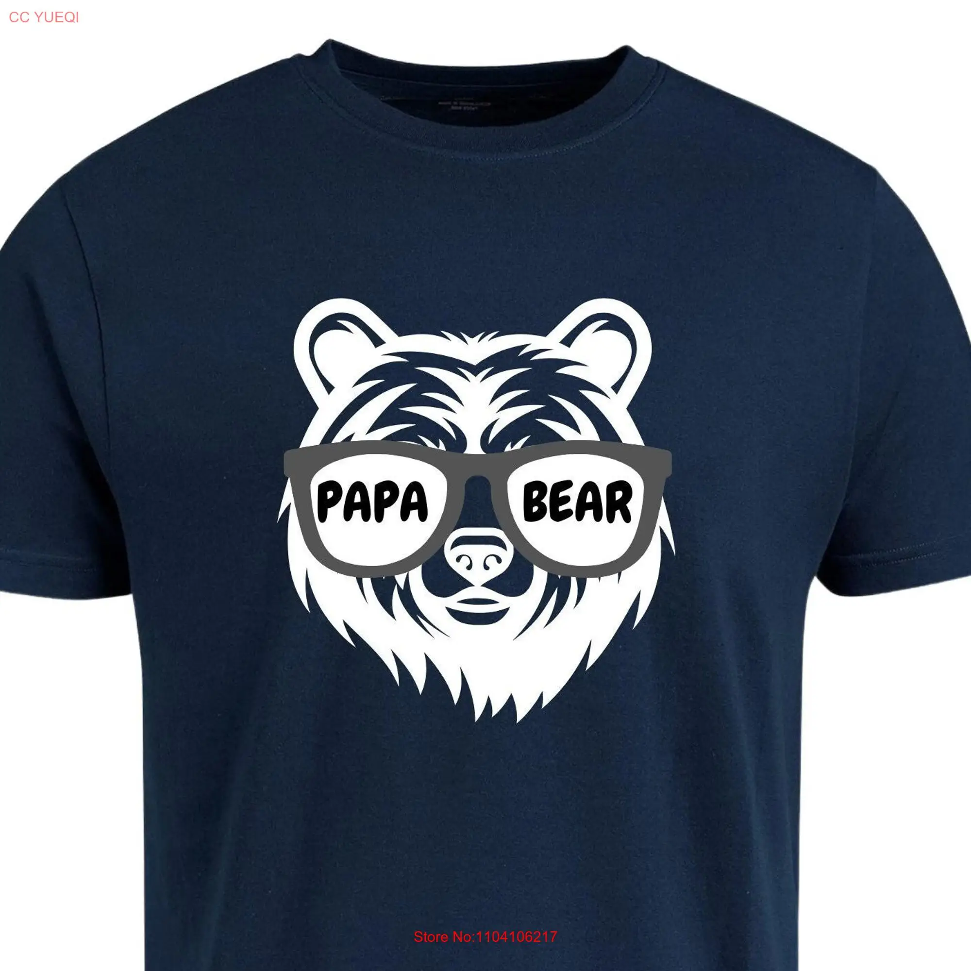 Papa Bear Sunglass T Shirt Dad Father's Day husband present family matching shirts  long or short sleeves