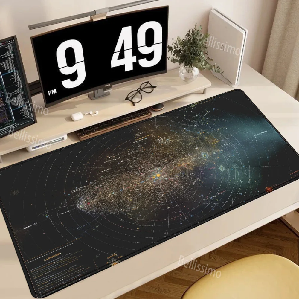 Milky Way Galaxy mouse pad Large Desk Mat For Games 900x400 Office Accessories Desk Protector Professional Speed mousepad Gamer