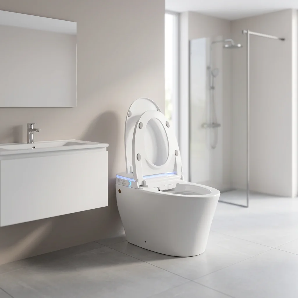 Intelligent CUPC Self-Cleaning Smart Toilet Auto Open & Close Lid Floor Standing S-Trap Drainage Remote Control WC Toilets