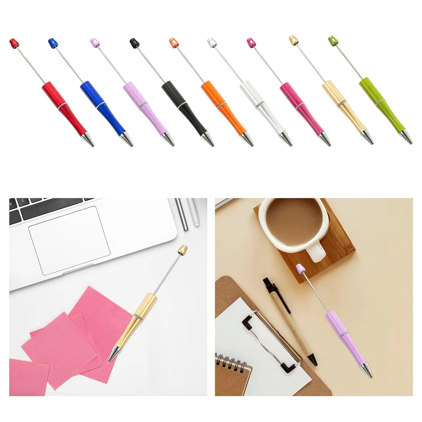 

10 Pcs Bead Ballpoint Pens, DIY Ballpoint Pens for , Students, Kids and