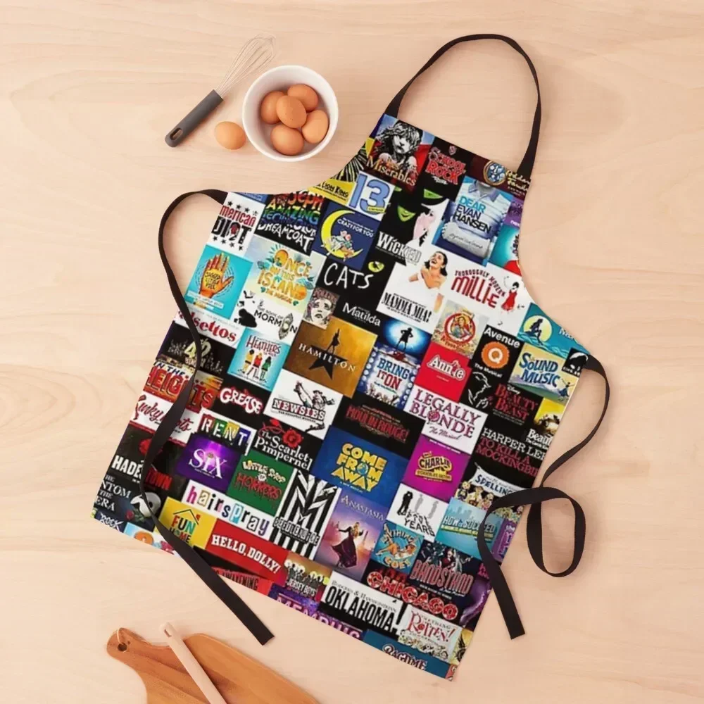 

Broadway Show Logo Collage Apron Chef Accessory Camping Chef jacket men Children'S Apron