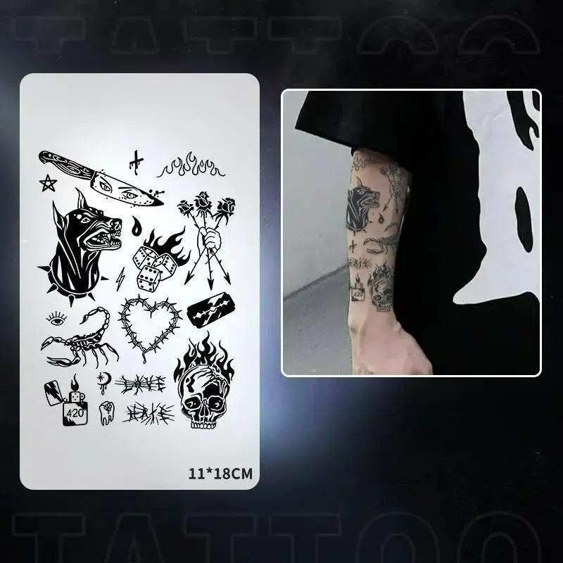 

Clown Temporary Tattoos,Tattoo Stickers,Waterproof Long-Lasting 15 Days,Semi-Permanent Fake Tattoo,body art for Men Women