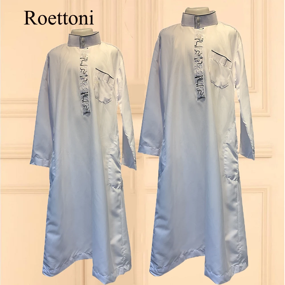 1Piece Muslim Children's Jubba Thobe Qatar Pakistan Kids Kaftan Abaya Small-Big Boy Prayer Dress Arab Saudi Long Shirt Ramadan 1