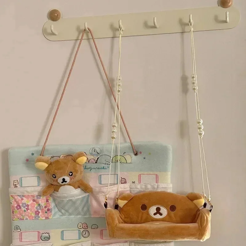 

Cute Relax Bear Plush Swing – Soft Hanging Ornament For Bedroom Wall, San-X Aesthetic Decoration
