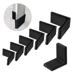 4PCS Slotted Angle Bar Iron Bed Shelf L Type Protective Rubber Sleeve Rubber Base Foot Pad Foot Cover